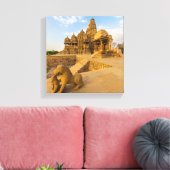 Hindoe-temples in Khajuraho Canvas Afdruk (Insitu (Woonkamer))