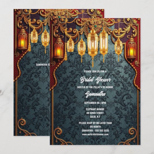 Hindoe traditionele Indiase lantaarns bloemen Kaart (Voorkant / Achterkant)