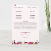 Hindoe trouwceremonie tropische bloemen gast programma (Achterkant)