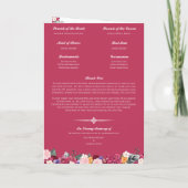 Hindoe trouwceremonie Tropische Bloemen Roze Programma (Achterkant)