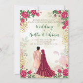 Hindoe-trouwkaarten en uitnodigingen voor Indiase  (Voorkant)
