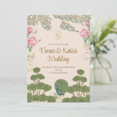 Hindoe uitnodigingen & Indiase bruiloft uitnodigin (Staand voorkant)