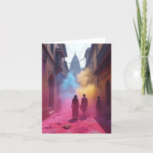 Hindoe Waarom regenbogen achtervolgen als er HOLI  Bedankkaart