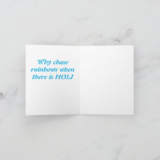 Hindoe Waarom regenbogen achtervolgen als er HOLI  Bedankkaart (Binnen)