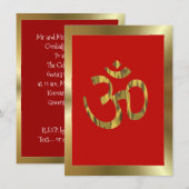 Hindoefeest Om rood en goud Kaart (Voorkant / Achterkant)