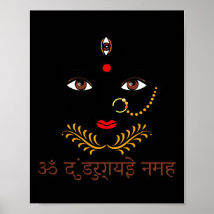 Hindoegodin Durga Yoga Met Sanskriet Mantra Poster