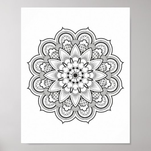 Hindoeïsme Boeddhisme Ster Mandala Poster (Voorkant)