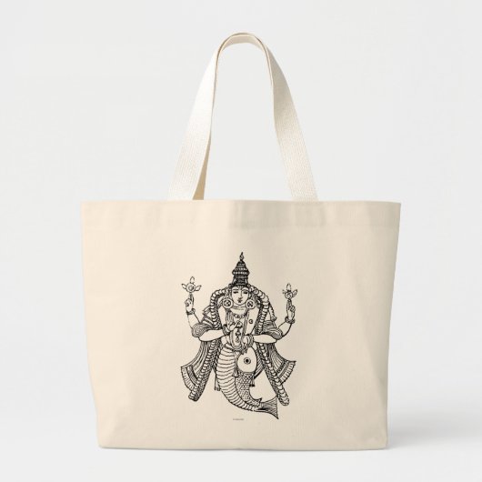 Hindoeïsme: Vishnu Grote Tote Bag (Voorkant)