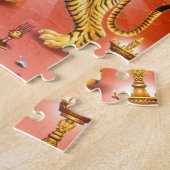 Hindoeïstische Godin Durga Tijger Legpuzzel (Zijkant)