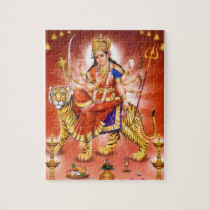 Hindoeïstische Godin Durga Tijger Legpuzzel