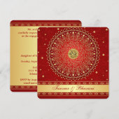 Hindoestaanse Ganesh Rood, Gouden Schrijfwerk Uitn Kaart (Voorkant / Achterkant)