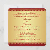 Hindoestaanse Ganesh Rood, Gouden Slangen Uitnodig Kaart (Achterkant)