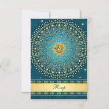 Hindoestaanse Ganesh Teal Gouden Rollen Trouw RSVP