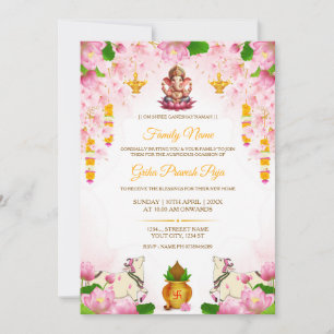 Hindoestaanse Griha Pravesh Puja Uitnodiging, Bewe Kaart