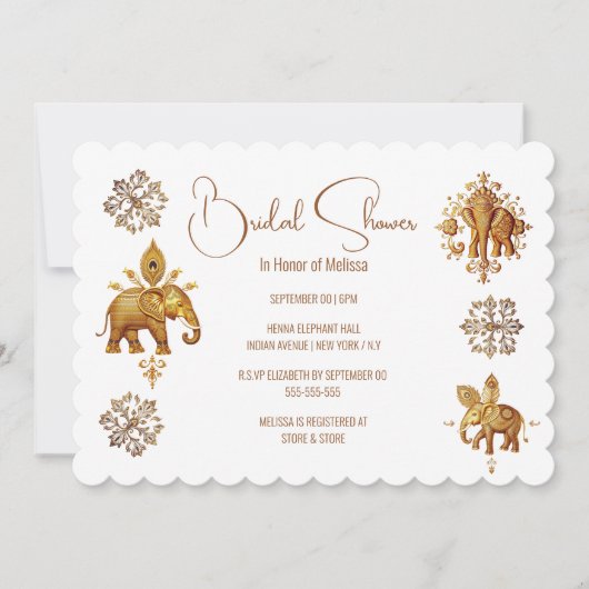 Hindoestaanse Indische olifant bruid bruidsfeest Kaart (Voorkant)