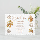 Hindoestaanse Indische olifant bruid bruidsfeest Kaart (Staand voorkant)