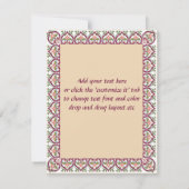 Hindoestaanse moslim Arabische huwelijks- of Mehnd Kaart (Achterkant)