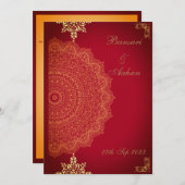 Hindoestaanse rode Mandala-huwelijk Kaart (Voorkant / Achterkant)