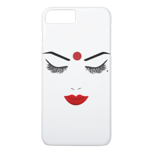 Hindoestaanse schoonheid gezicht wimpers & rode li Case-Mate iPhone case (Achterkant)