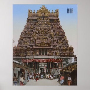 Hindoestaanse tempel in Madurai, India (1890) Poster
