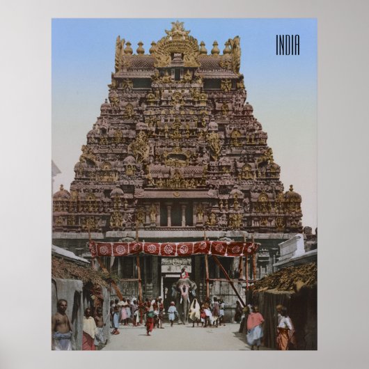 Hindoestaanse tempel in Madurai, India (1890) Poster (Voorkant)