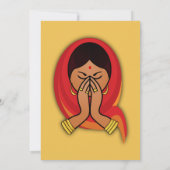 Hindoestaanse vrouw in Namaste poseert generieke p Kaart (Achterkant)