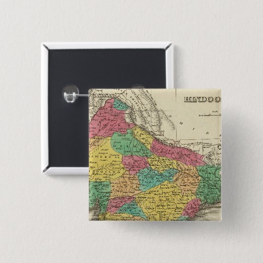 Hindoostan 3 vierkante button 5,1 cm (Voorkant /achterkant)