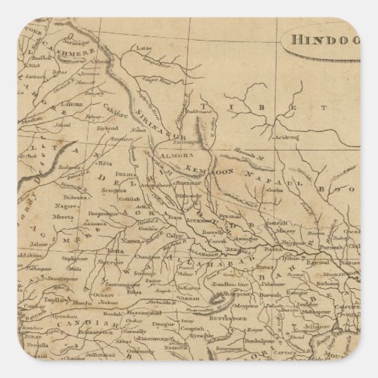 Hindoostan 6 vierkante sticker (Voorkant)