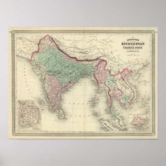 Hindoostan en Farther India Poster (Voorkant)
