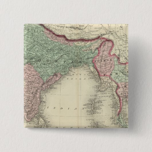 Hindoostan en Farther India Vierkante Button 5,1 Cm (Voorkant)