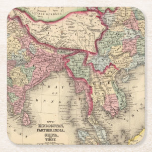 Hindoostan, Farther India, China, Tibet Kartonnen Onderzetters