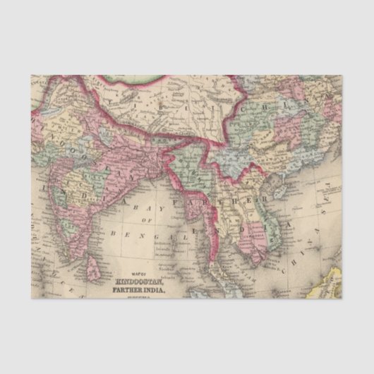 Hindoostan, Farther India, China, Tibet Tissuepapier (Voorkant)