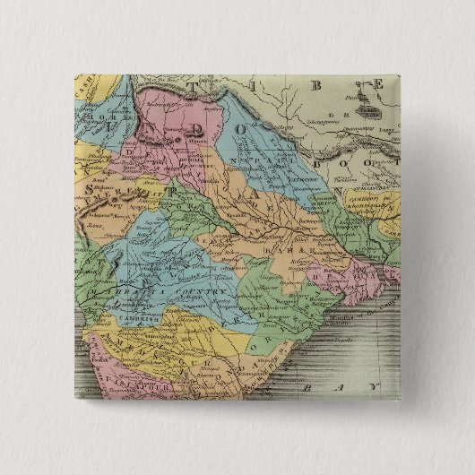 Hindostan 2 vierkante button 5,1 cm (Voorkant)