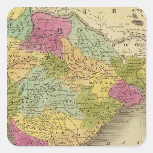 Hindostan 3 vierkante sticker (Voorkant)