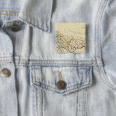 Hindostan Vierkante Button 5,1 Cm (In situ)