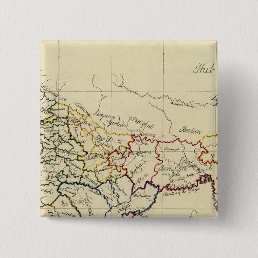 Hindostan Vierkante Button 5,1 Cm (Voorkant)