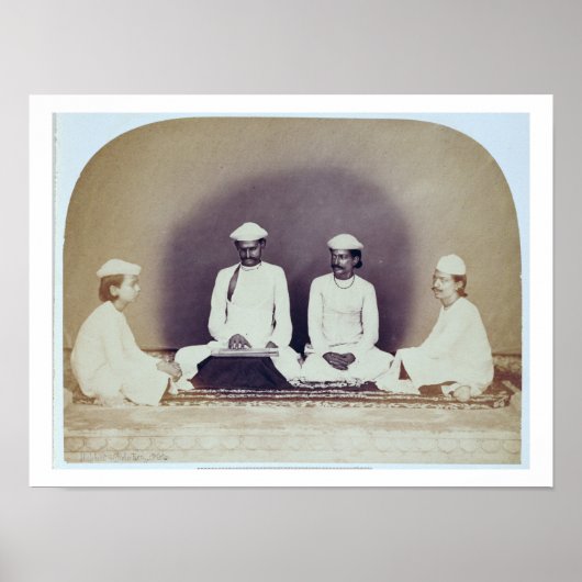 Hindu Brahmins in Delhi, 19e eeuw (foto sepia) Poster (Voorkant)