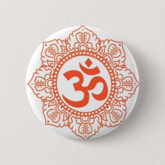 HINDU - BUDDHA SYMBOLEN OM, OHM RONDE BUTTON 5,7 CM (Voorkant)
