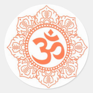 HINDU - BUDDHA SYMBOLEN OM, OHM RONDE STICKER