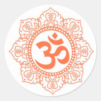 HINDU - BUDDHA SYMBOLEN OM, OHM RONDE STICKER