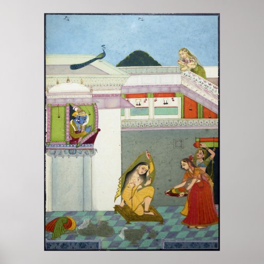 Hindu Deities Krishna en Radha Poster (Voorkant)