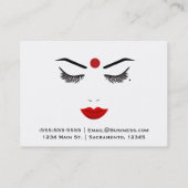 Hindu Dot Beauty Face Lashes & Red Lips Makeup Visitekaartje (Achterkant)