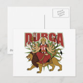 Hindu Durga Briefkaart (Voorkant / Achterkant)