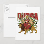 Hindu Durga Briefkaart (Voorkant / Achterkant)