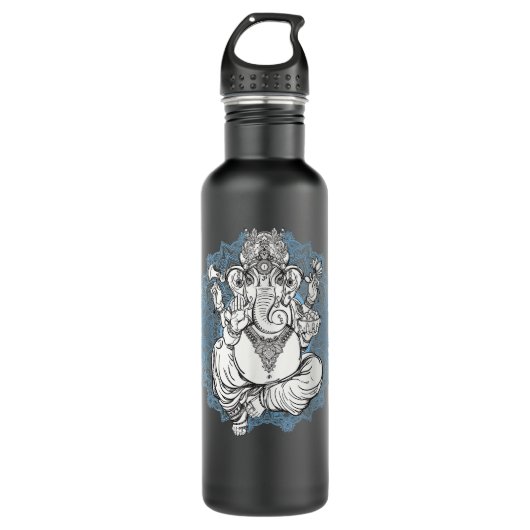 Hindu Elephant God Ganesha T - Oriental India Henn Waterfles (Voorkant)