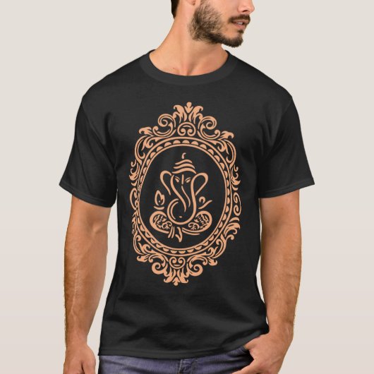 Hindu Elephant God Lord Ganesha Elephant Face Yogi T-shirt (Voorkant)