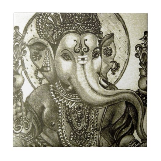 HINDU ELEPHANT GOD TEGELTJE (Voorkant)