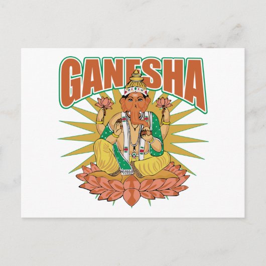 Hindu Ganesha Briefkaart (Voorkant)