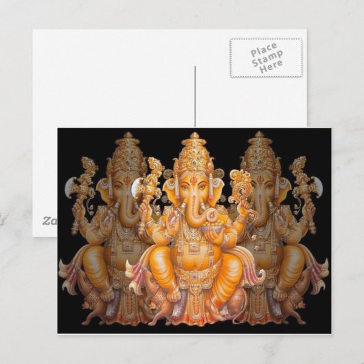 Hindu God Ganesh Briefkaart (Voorkant / Achterkant)