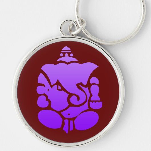 Hindu God Ganesh GOD of Wealth Success Sleutelhanger (Voorkant)